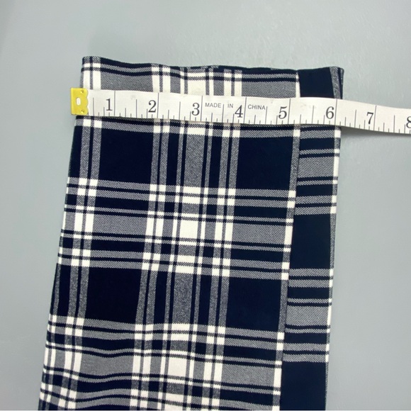 NWT Eliane Rose Plaid Navy White Classic Fit Pant Sz 10 - Picture 14 of 16
